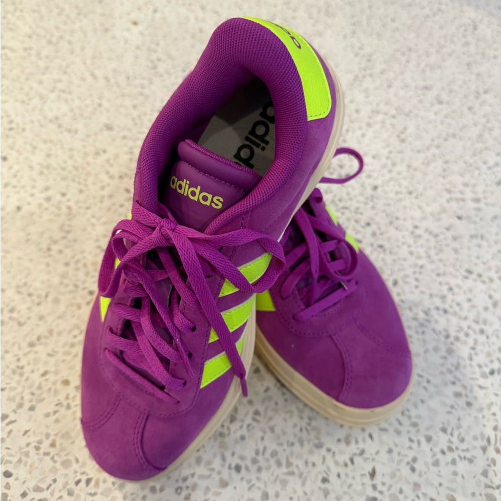 Adidas Women's VL Court Bold Platform Sneakers Flash Pink/Lemon